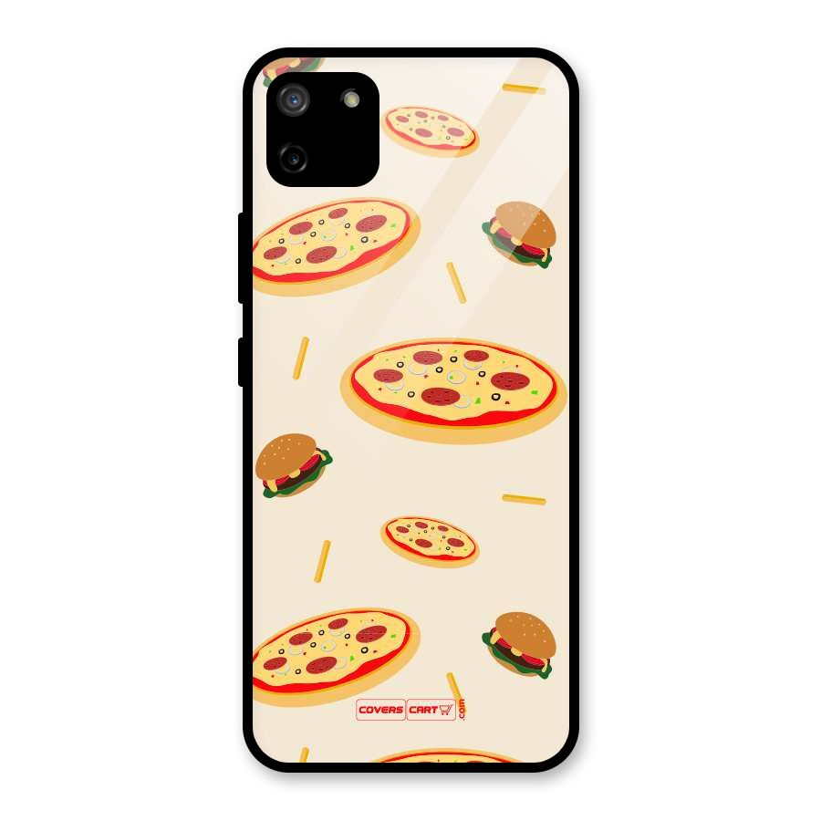 Pizza and Burger Love Glass Back Case for Realme C11
