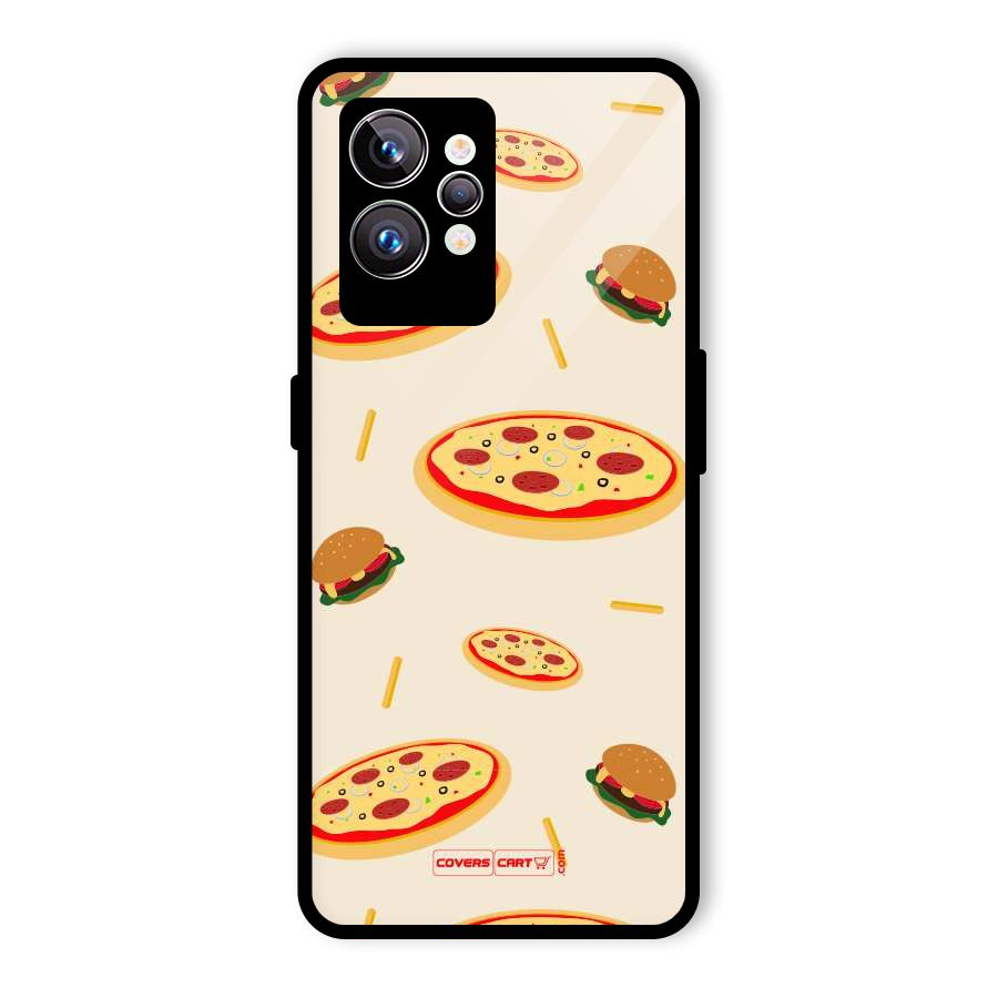 Pizza and Burger Love Glass Back Case for Realme GT2 Pro