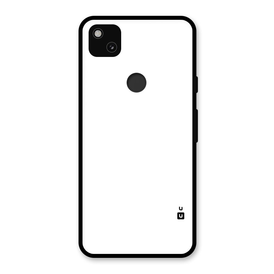 Plain White Glass Back Case for Google Pixel 4a
