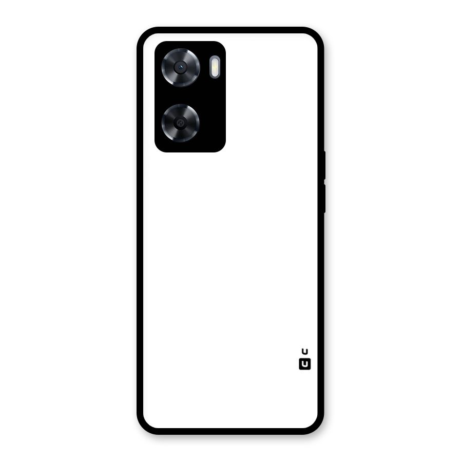 Plain White Glass Back Case for Oppo A57 2022