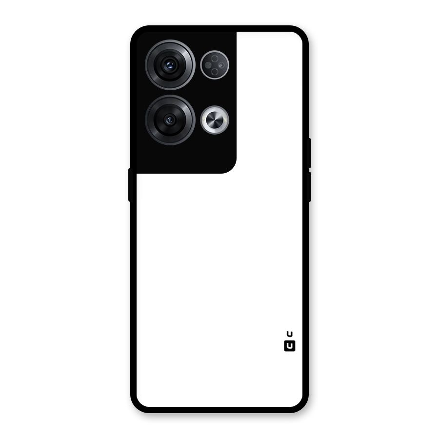 Plain White Glass Back Case for Oppo Reno8 Pro 5G