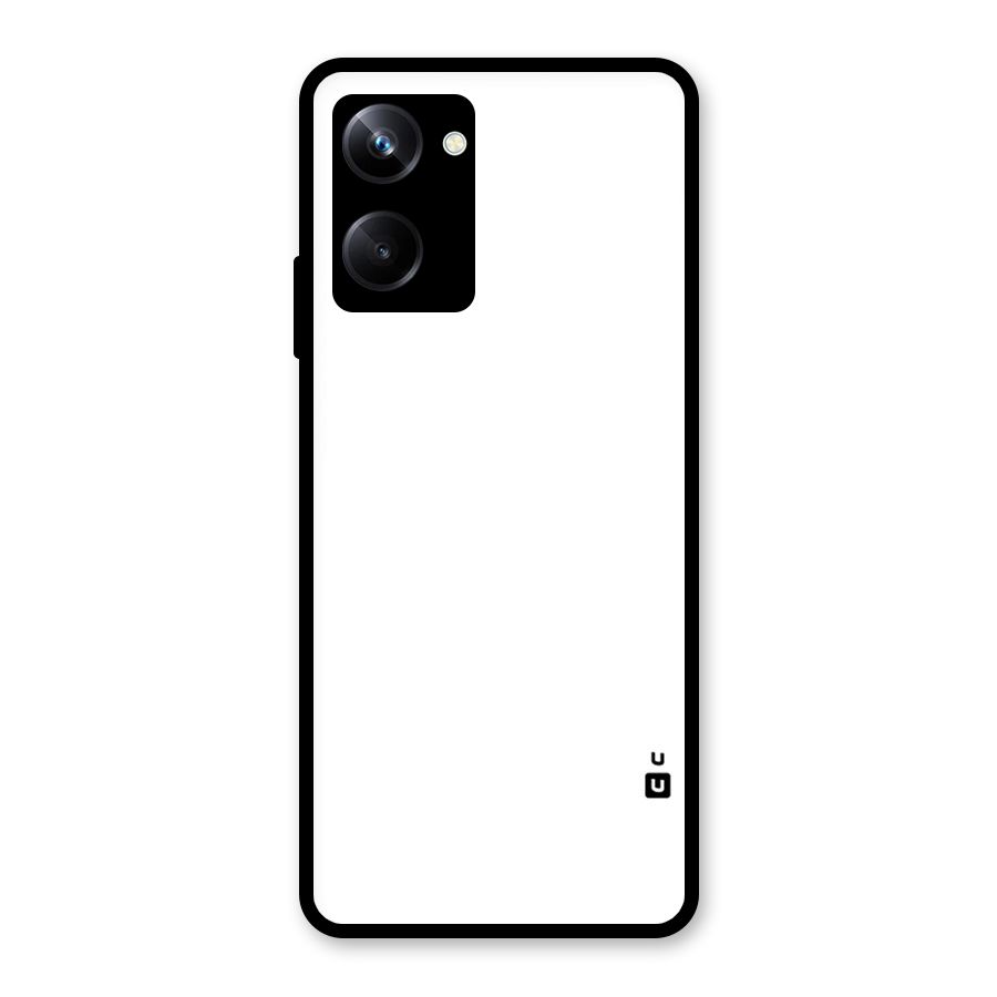 Plain White Glass Back Case for Realme 10 Pro