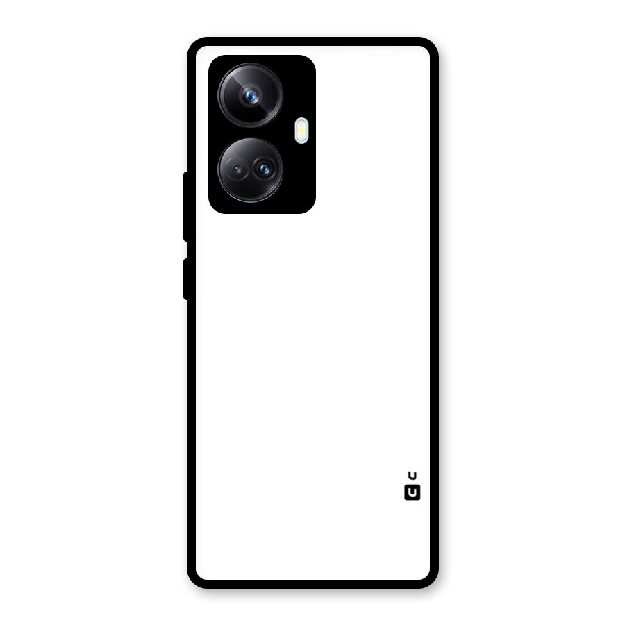 Plain White Glass Back Case for Realme 10 Pro Plus