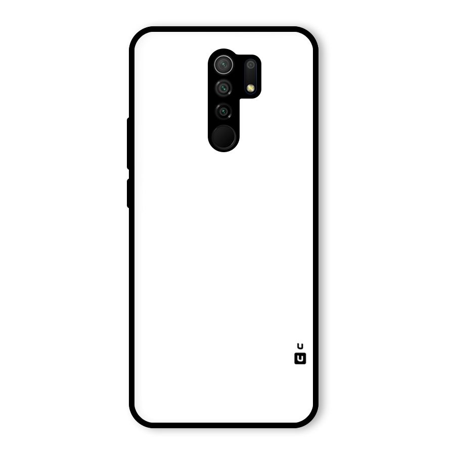Plain White Glass Back Case for Redmi 9 Prime