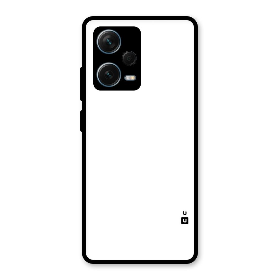 Plain White Glass Back Case for Redmi Note 12 Pro Plus 5G