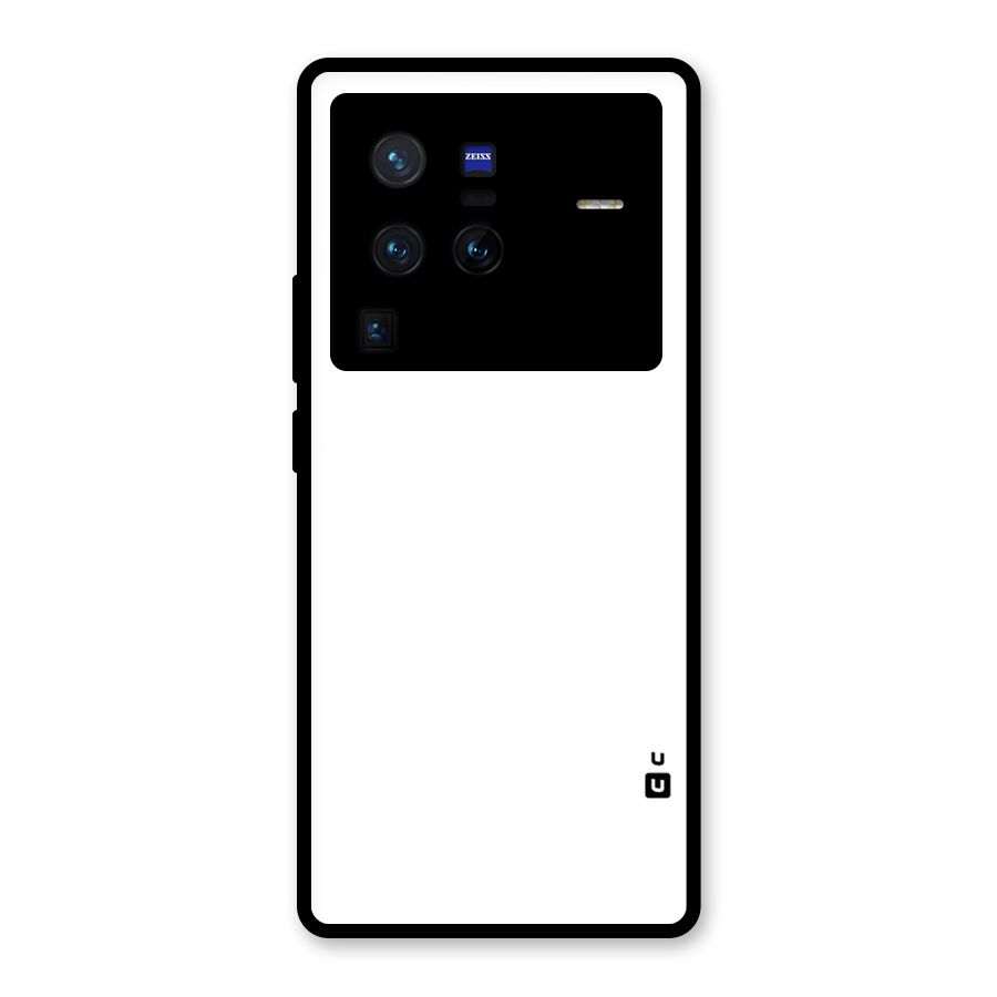 Plain White Glass Back Case for Vivo X80 Pro