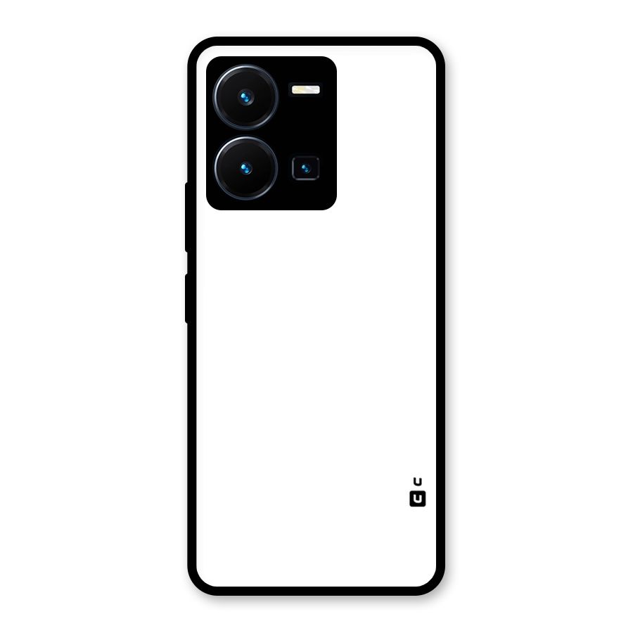 Plain White Glass Back Case for Vivo Y35