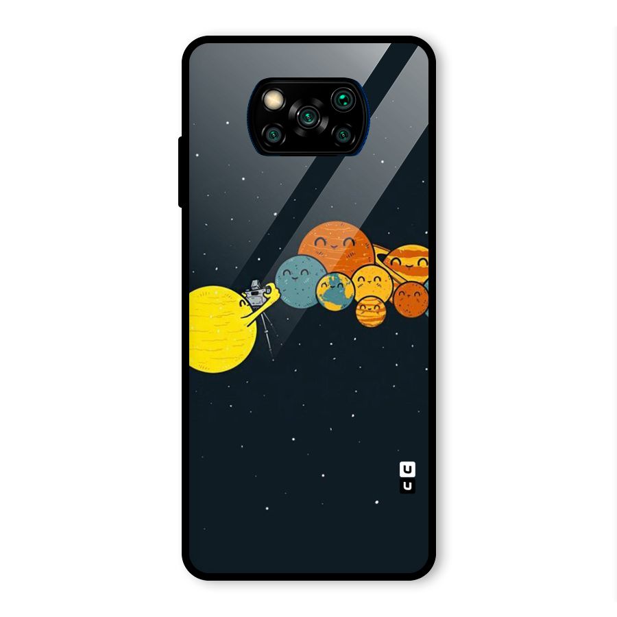 Planet Family Glass Back Case for Poco X3 Pro