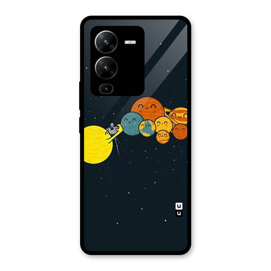 Planet Family Glass Back Case for Vivo V25 Pro