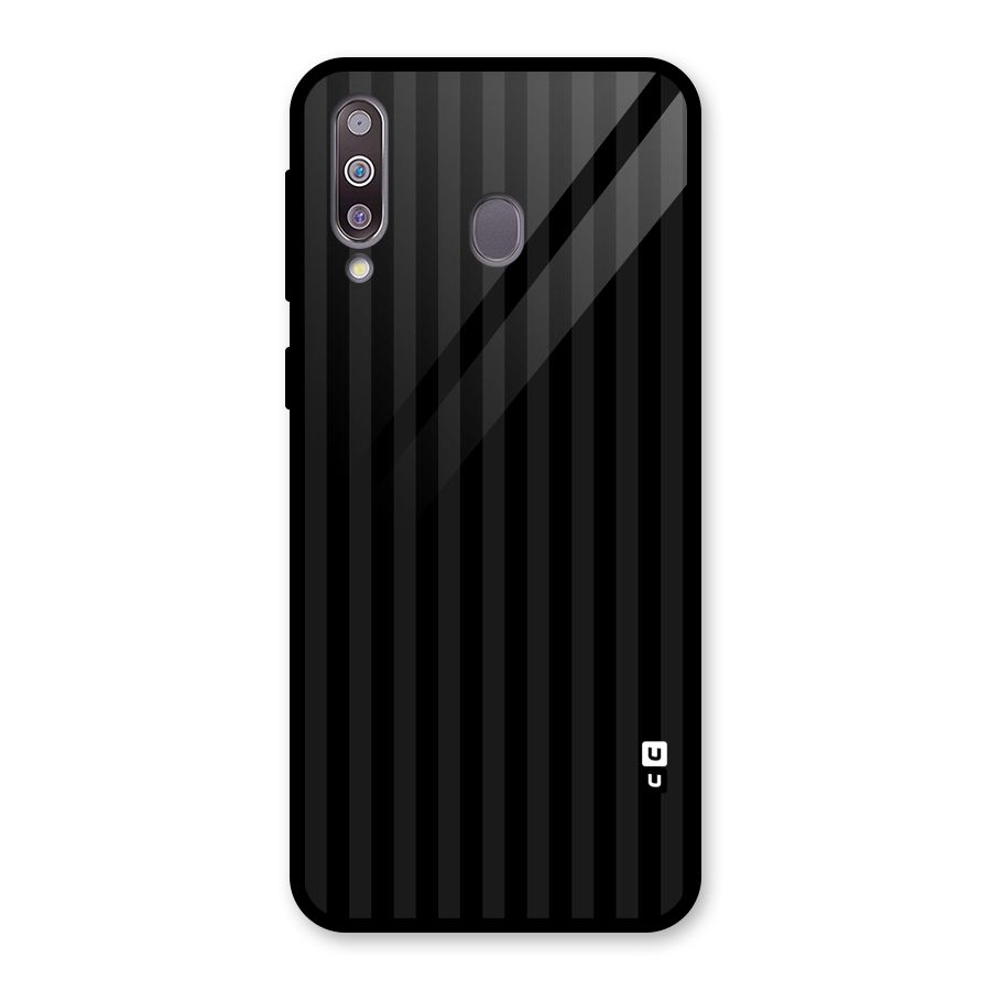 Pleasing Dark Stripes Glass Back Case for Galaxy M30