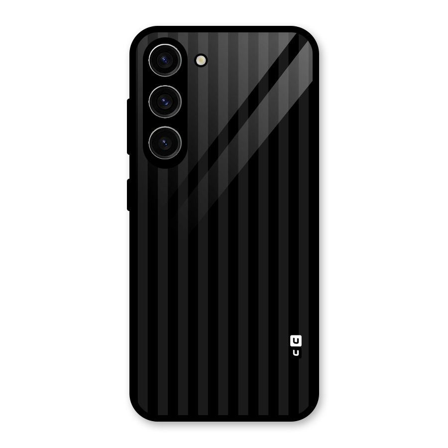 Pleasing Dark Stripes Glass Back Case for Galaxy S23