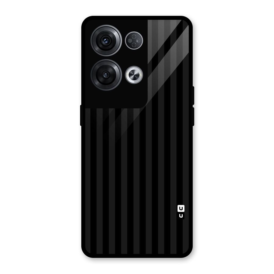 Pleasing Dark Stripes Glass Back Case for Oppo Reno8 Pro 5G