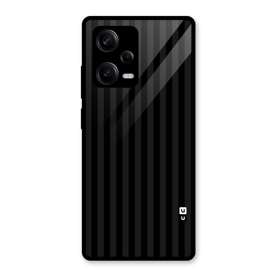 Pleasing Dark Stripes Glass Back Case for Redmi Note 12 Pro