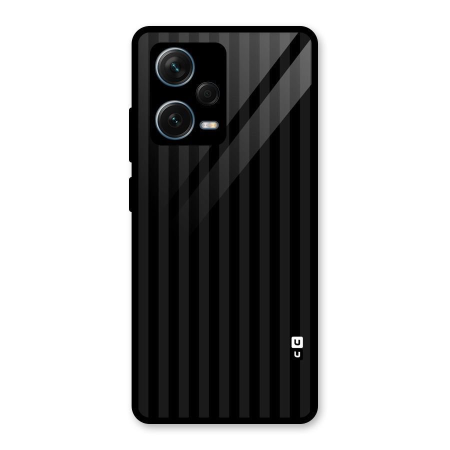 Pleasing Dark Stripes Glass Back Case for Redmi Note 12 Pro Plus 5G
