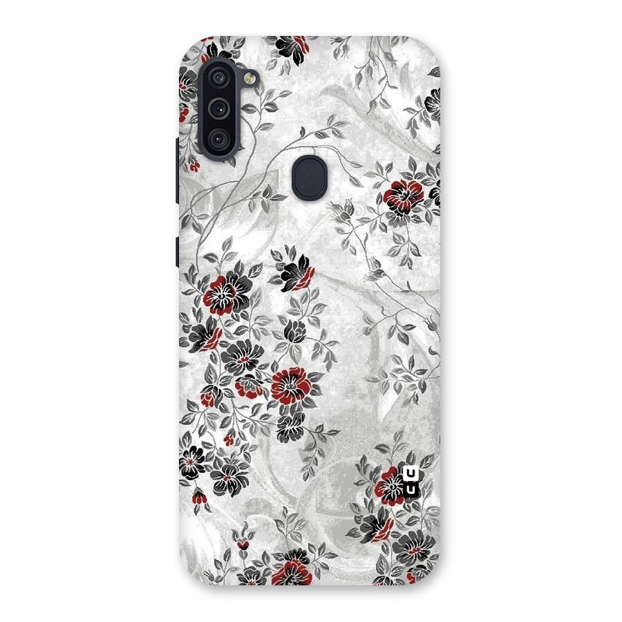 Pleasing Grey Floral Back Case for Galaxy M11
