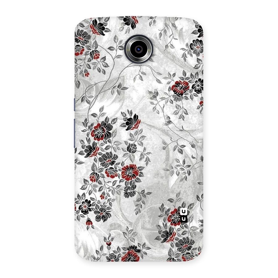 Pleasing Grey Floral Back Case for Nexsus 6