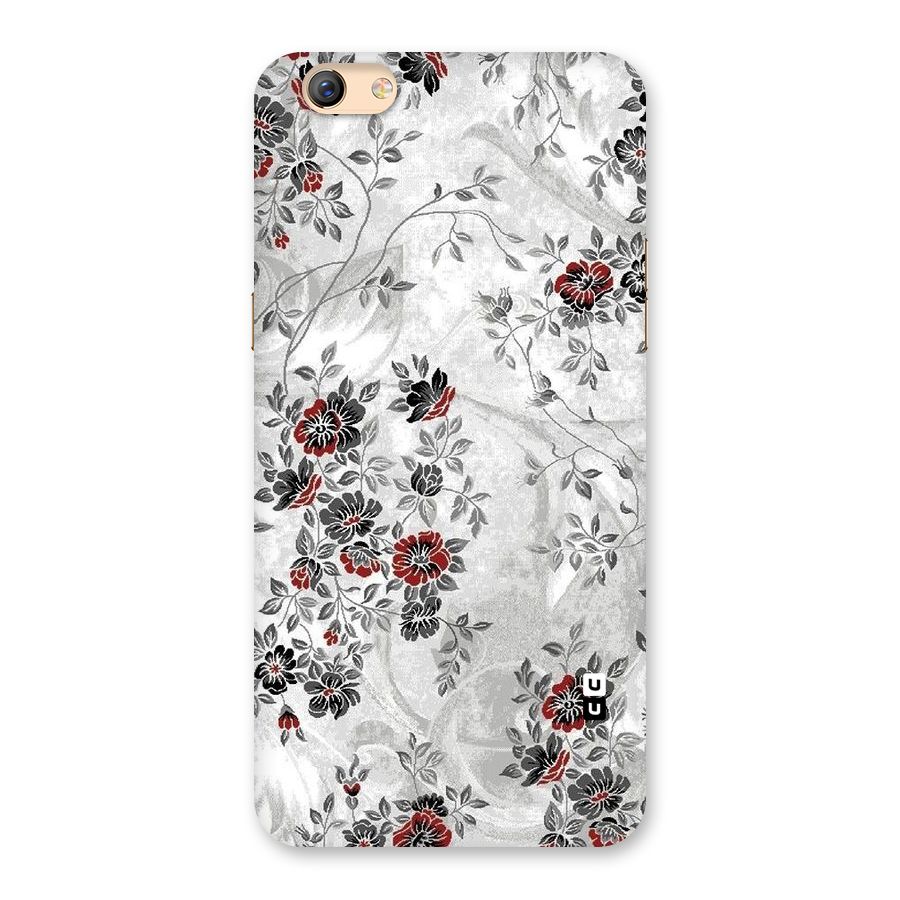 Pleasing Grey Floral Back Case for Oppo F3 Plus