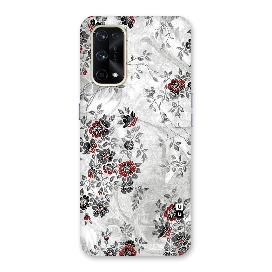 Pleasing Grey Floral Glass Back Case for Realme X7 Pro