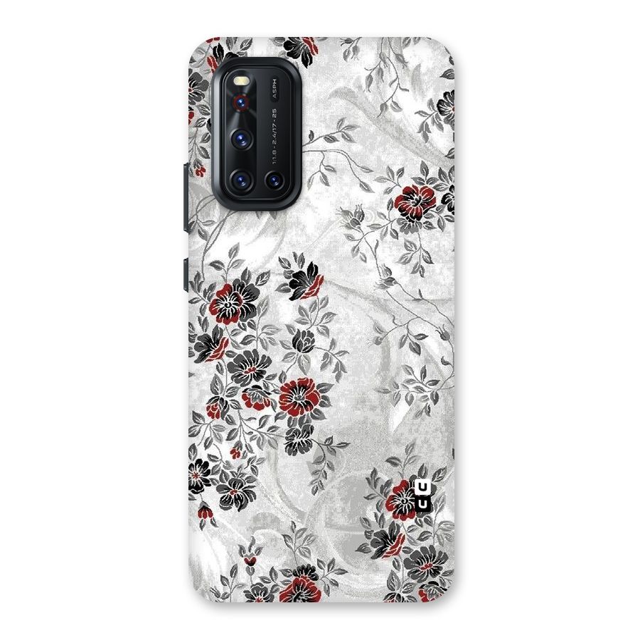 Pleasing Grey Floral Back Case for Vivo V19