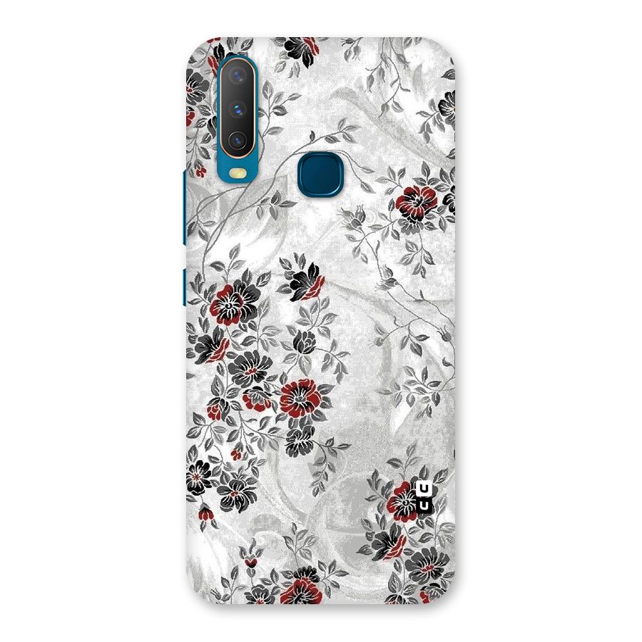 Pleasing Grey Floral Back Case for Vivo Y15