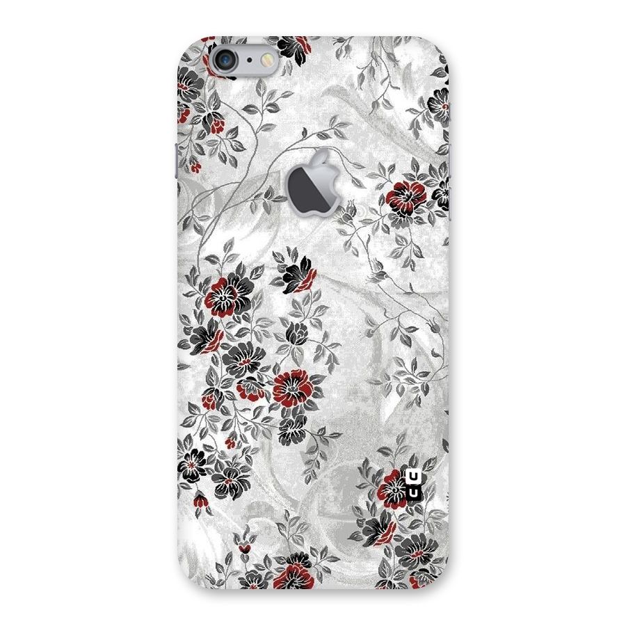 Pleasing Grey Floral Back Case for iPhone 6 Plus 6S Plus Logo Cut