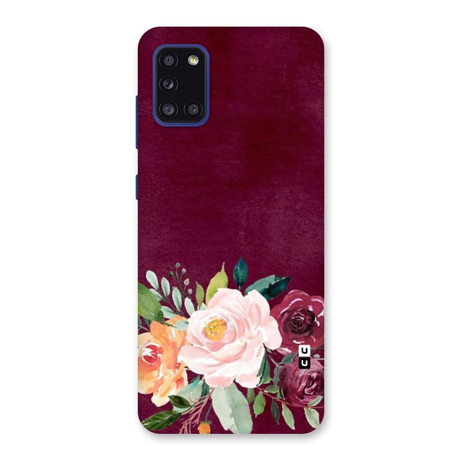 Plum Floral Design Back Case for Galaxy A31