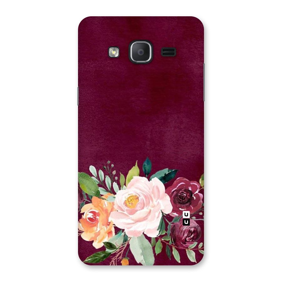 Plum Floral Design Back Case for Galaxy On7 2015
