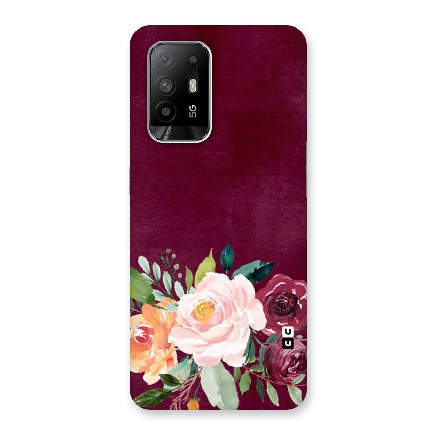 Plum Floral Design Back Case for Oppo F19 Pro Plus 5G
