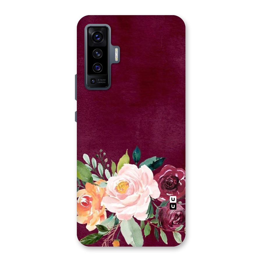 Plum Floral Design Back Case for Vivo X50