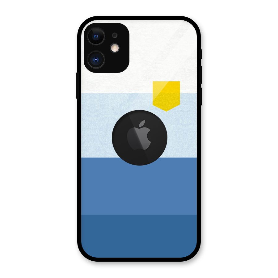 Pocket Stripes. Glass Back Case for iPhone 11 Logo Cut