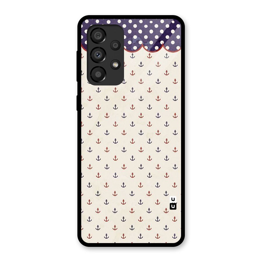 Polka Anchor Glass Back Case for Galaxy A33 5G