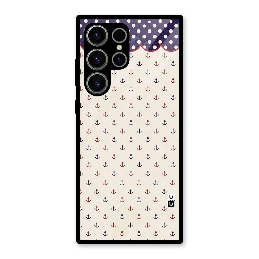 Polka Anchor Glass Back Case for Galaxy S23 Ultra