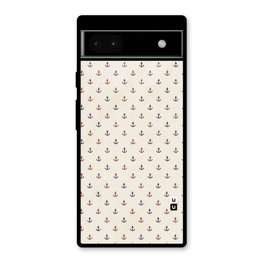 Polka Anchor Glass Back Case for Google Pixel 6a