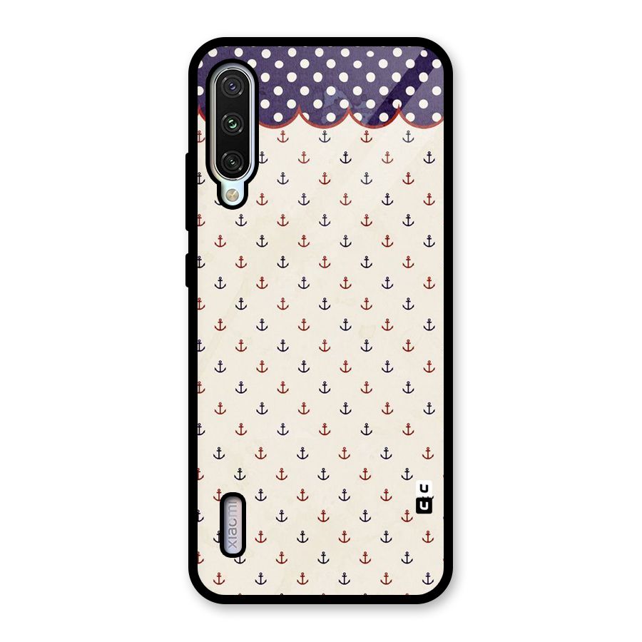 Polka Anchor Glass Back Case for Mi A3