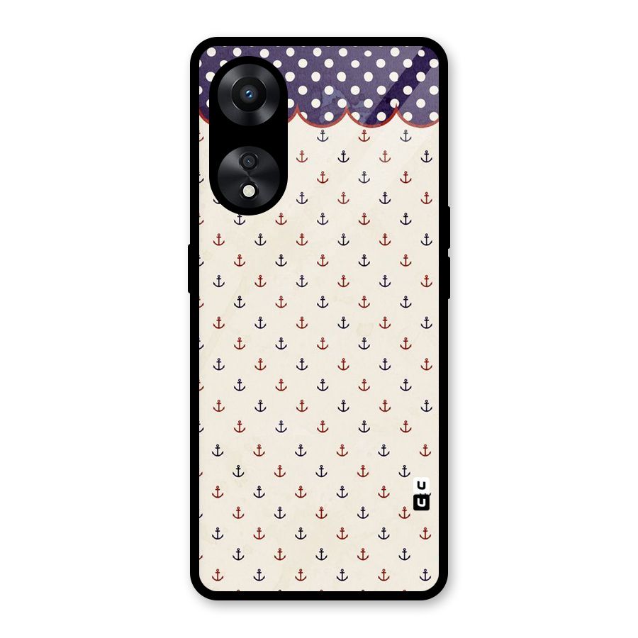 Polka Anchor Glass Back Case for Oppo A78