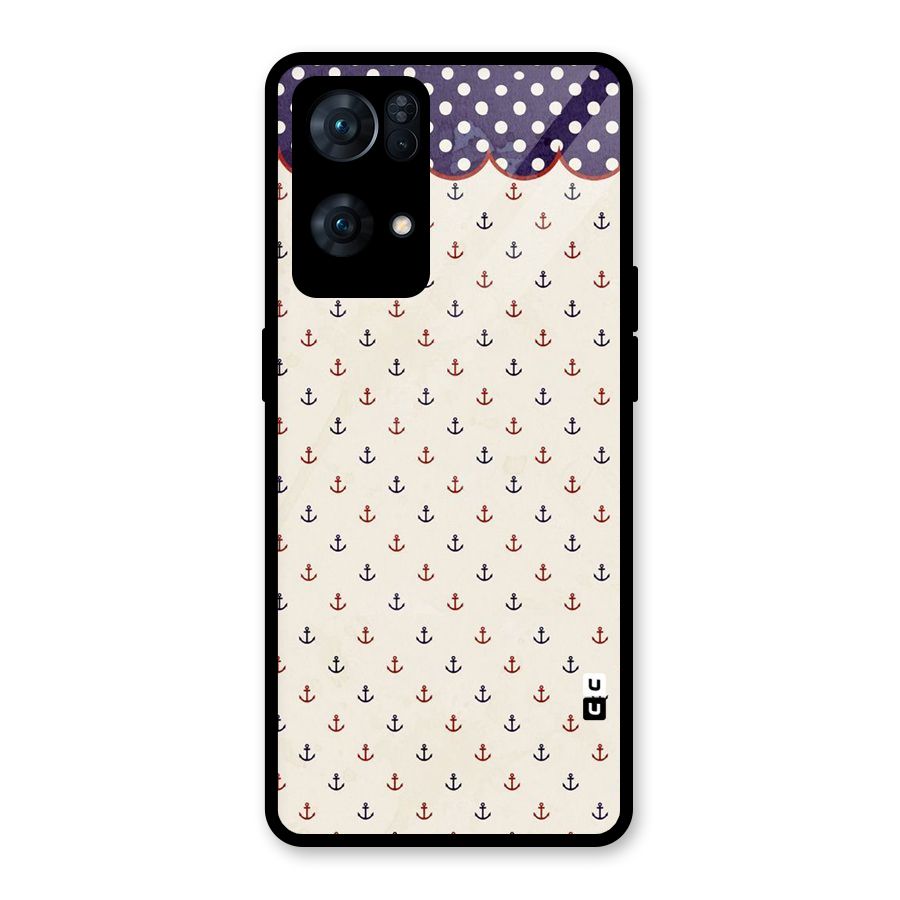 Polka Anchor Glass Back Case for Oppo Reno7 Pro 5G