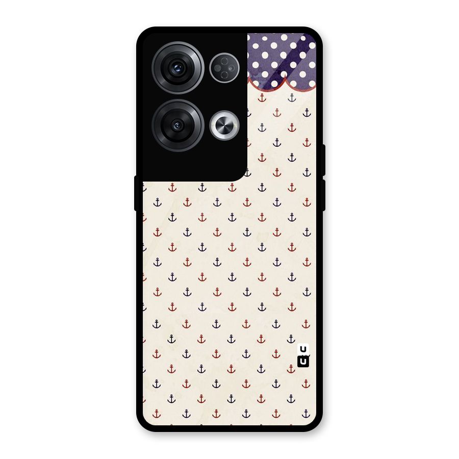 Polka Anchor Glass Back Case for Oppo Reno8 Pro 5G