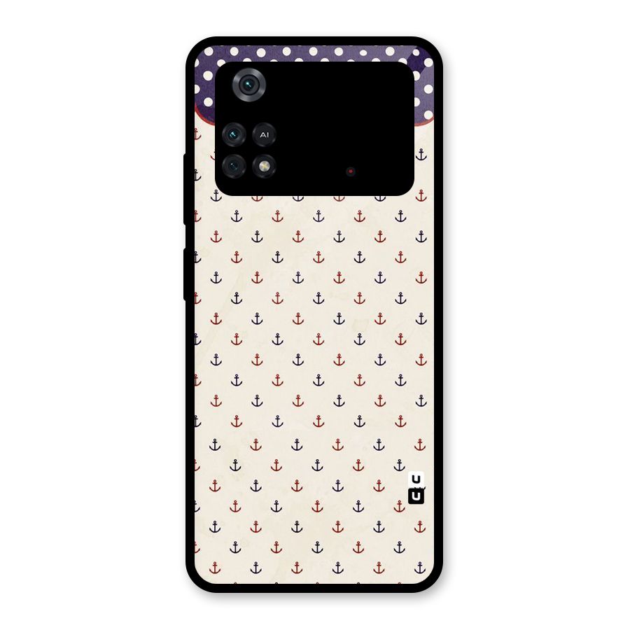 Polka Anchor Glass Back Case for Poco M4 Pro 4G