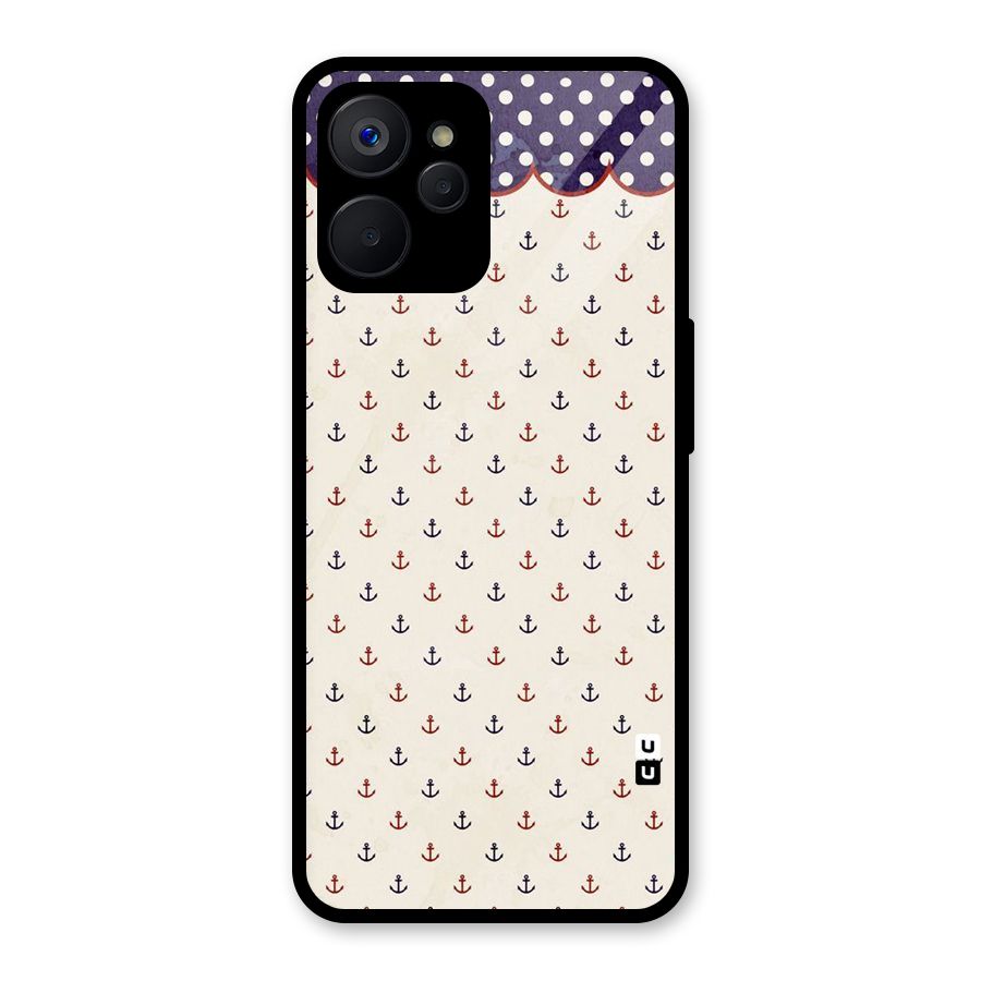 Polka Anchor Glass Back Case for Realme 9i 5G