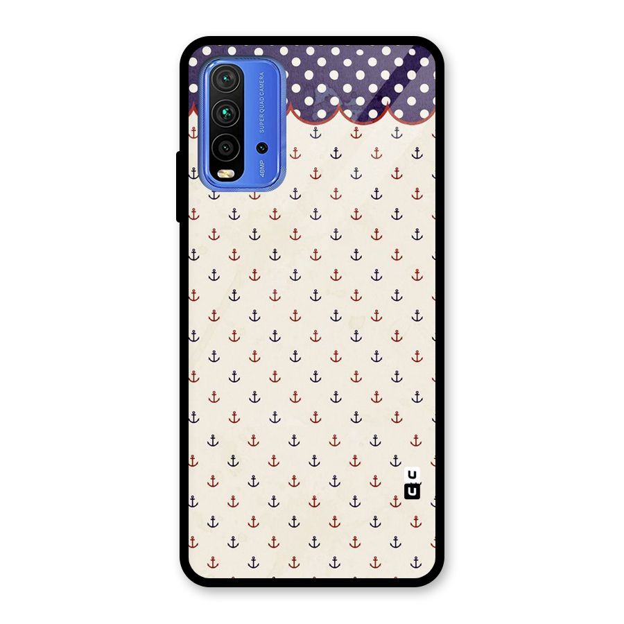 Polka Anchor Glass Back Case for Redmi 9 Power