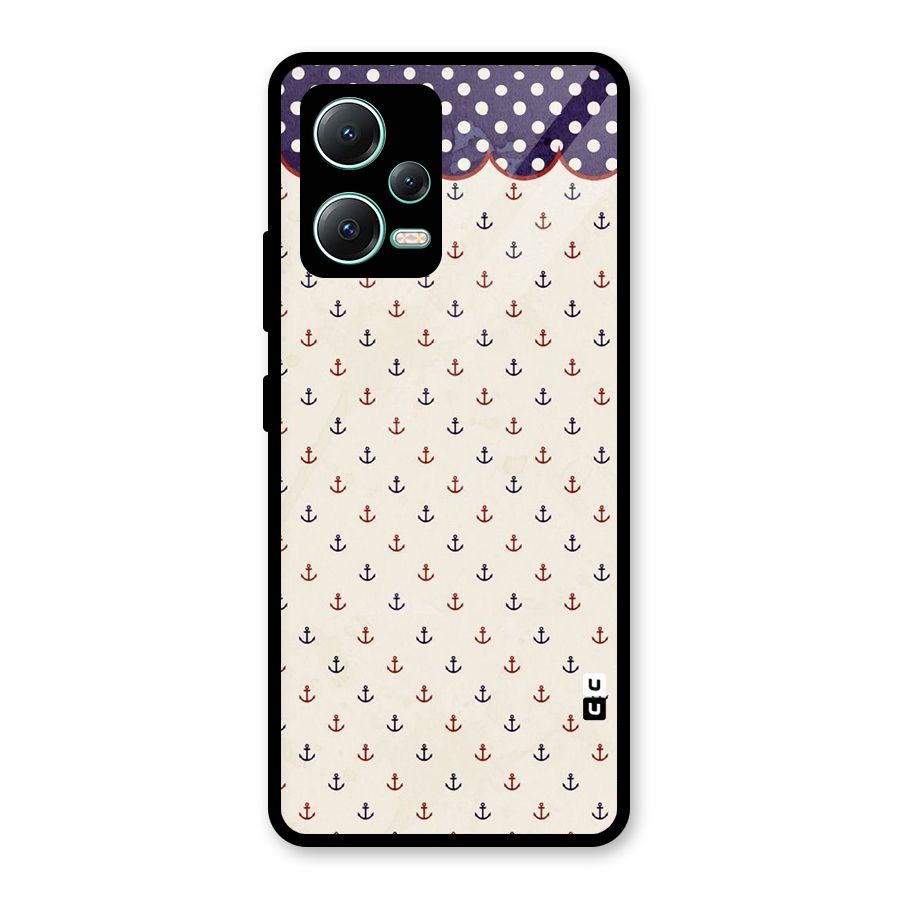 Polka Anchor Glass Back Case for Redmi Note 12 5G