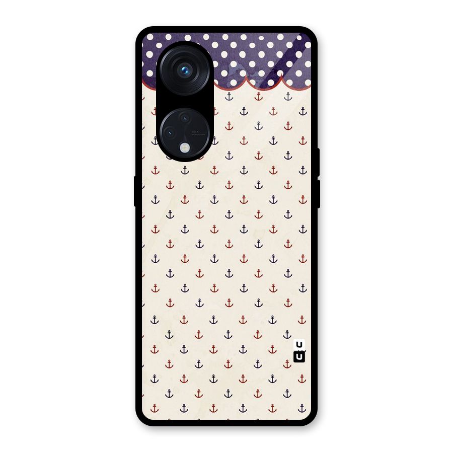 Polka Anchor Glass Back Case for Reno8 T 5G