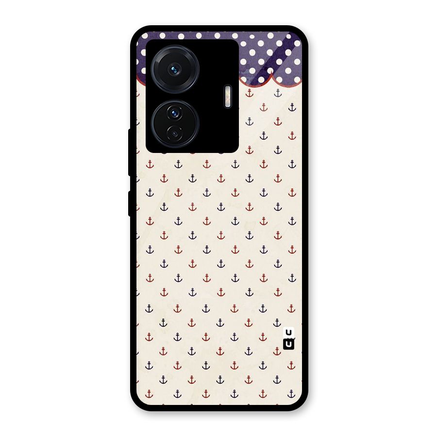 Polka Anchor Glass Back Case for Vivo T1 Pro
