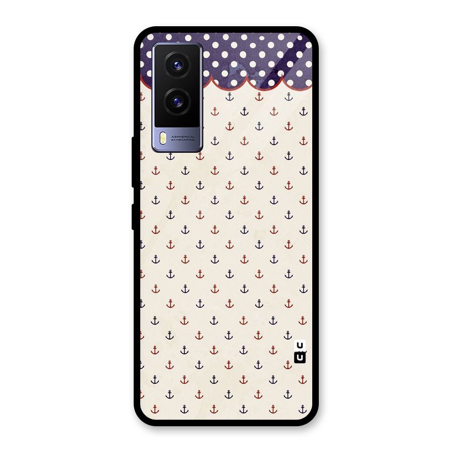 Polka Anchor Glass Back Case for Vivo V21e 5G