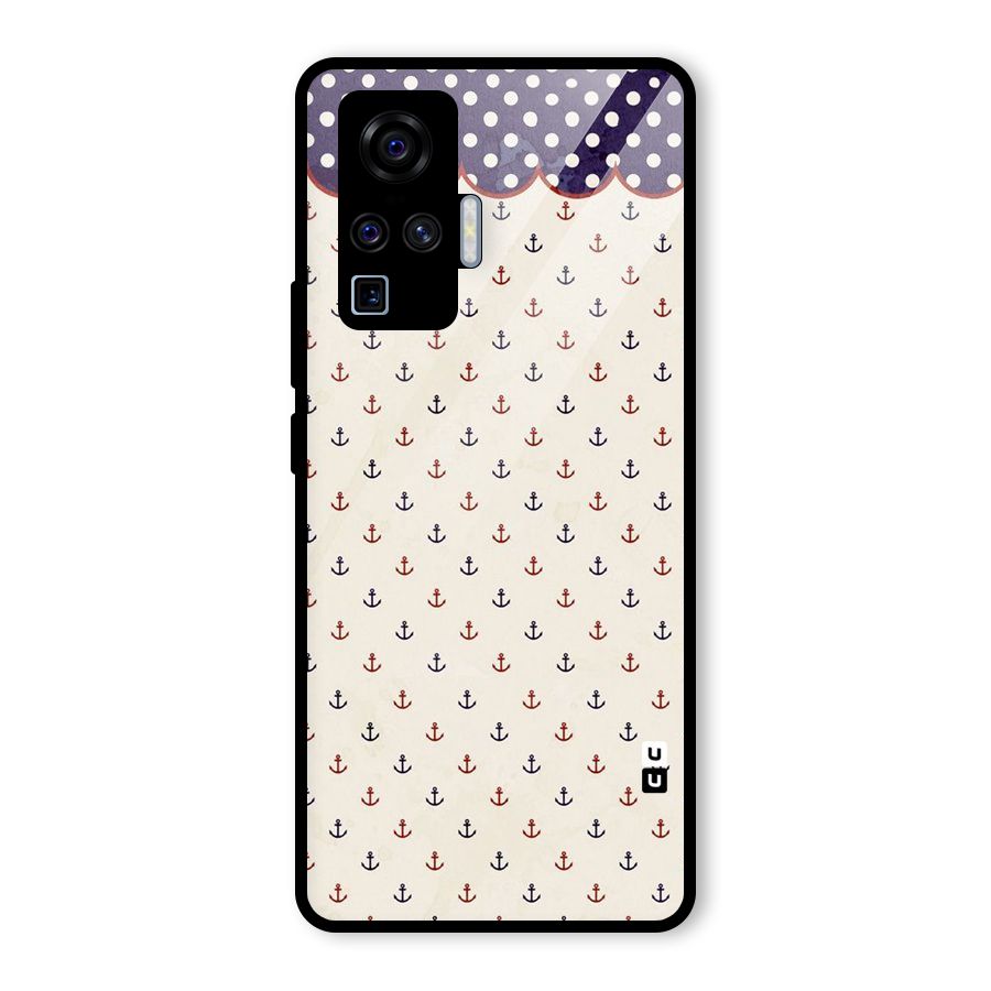 Polka Anchor Glass Back Case for Vivo X50 Pro