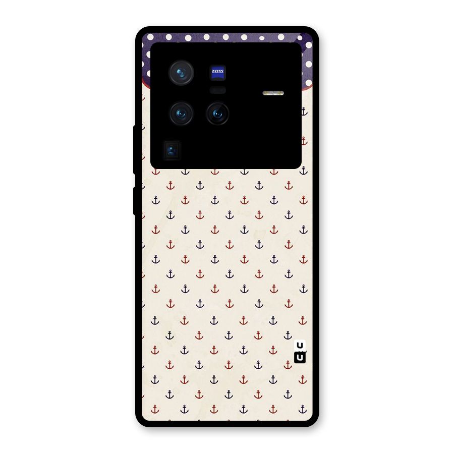 Polka Anchor Glass Back Case for Vivo X80 Pro