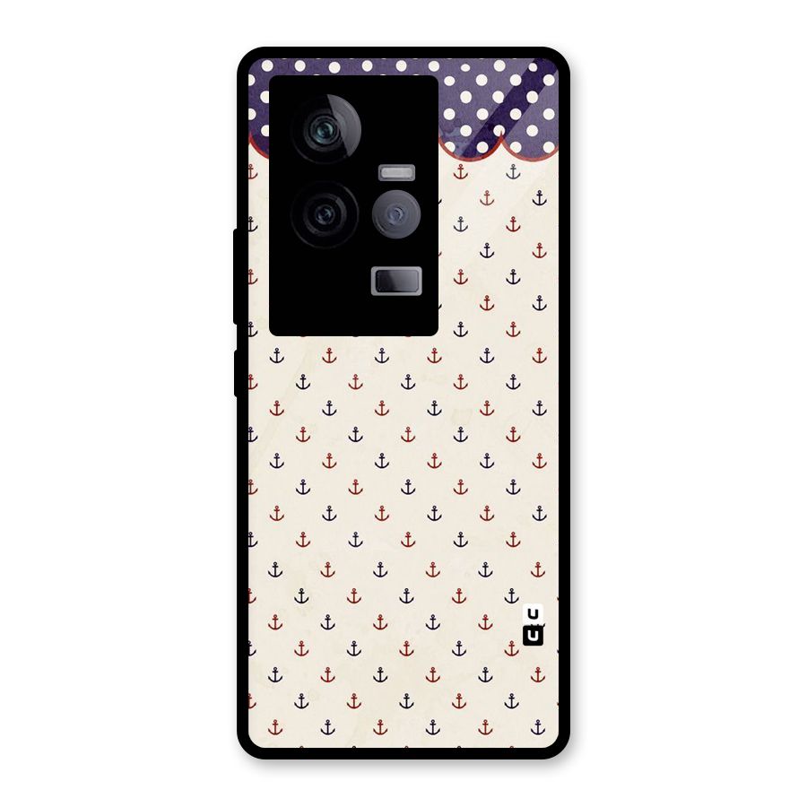 Polka Anchor Glass Back Case for Vivo iQOO 11 5G