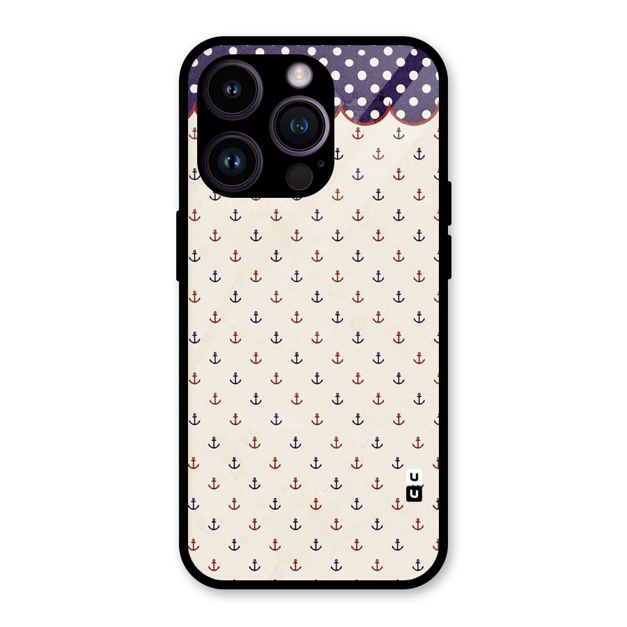 Polka Anchor Glass Back Case for iPhone 14 Pro