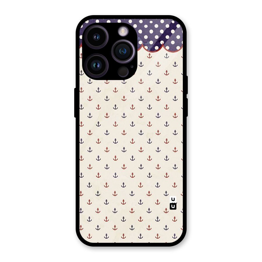Polka Anchor Glass Back Case for iPhone 14 Pro Max