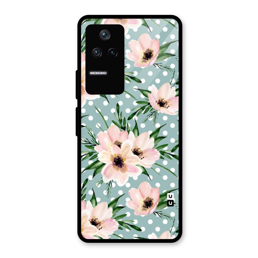 Polka Art Floral Glass Back Case for Poco F4 5G
